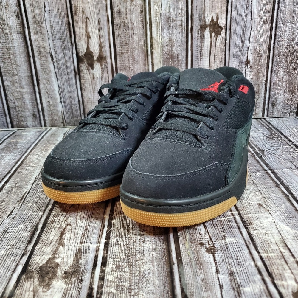 Nike Men's Air Jordan Flight Court Black Red Gum Sneakers HF3255-001 Size 13